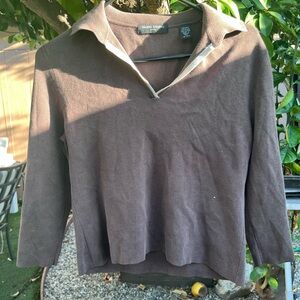 Valerie Stevens Chocolate V-Neck Sweater